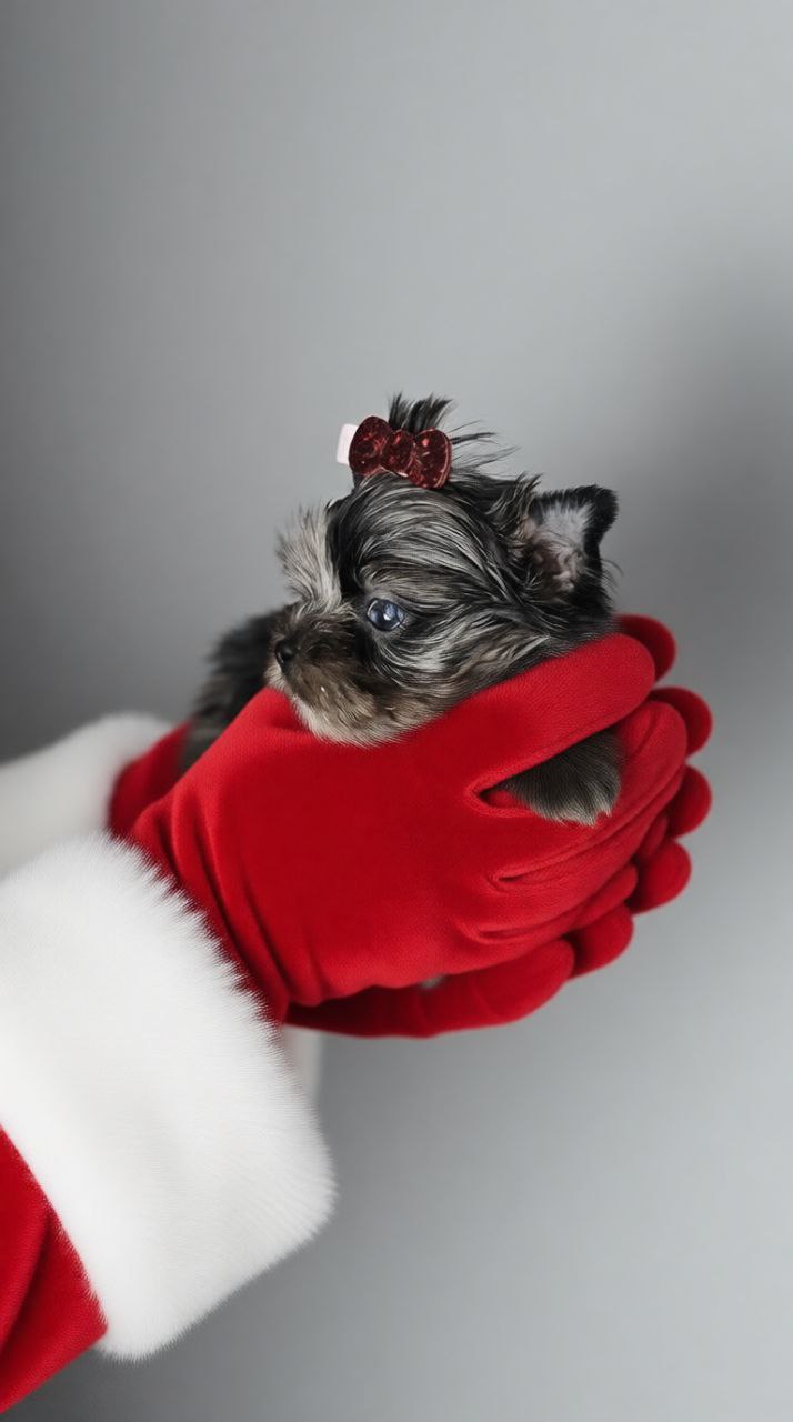 Щенок йоркширского терьера. Девочка. Окрас - блю-мерле. Йорк Парадайз